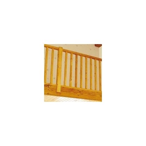Kit balustrade sapin massif 2m – Garde-corps intérieur conforme normes NF – Hauteur 1,02m – Montage sans machine – Finition brut à peindre