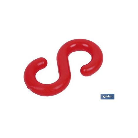 Gancho en S para cadenas de plástico COFAN Rojo