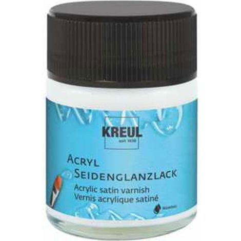 KREUL 79402 - Vernice acrilica satinata, trasparente, flacone da 50 ml, vernice protettiva e di rivestimento per dipinti, resistente alle intemperie in misura limitata, resistente alla saliva