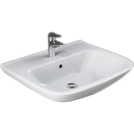 LAVABO RIVER CERAMICA BIANCA 65CM