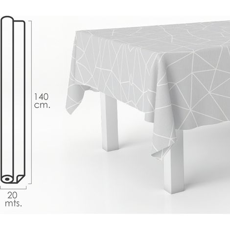 Tovaglia Antimacchia Tela Cerata Rotolo 140 cm. x 20 mt. Grigio geometrico (1/3)