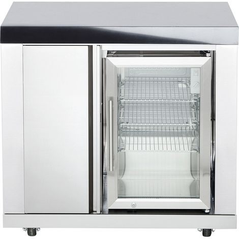 Allgrill Top-Line modulare Outdoorküche Edelstahl Modul 6 Schrank/Kühlschrank 63 Liter