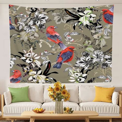 Tapisserie murale bohème style universitaire, idéale pour décorer une chambre ou une pièce de la maison. 100x75cm (1/5)