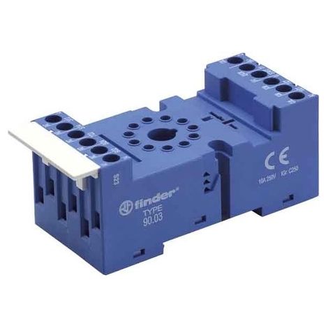 Base relé Finder 90.03.0 montaje carril DIN terminales tornillo