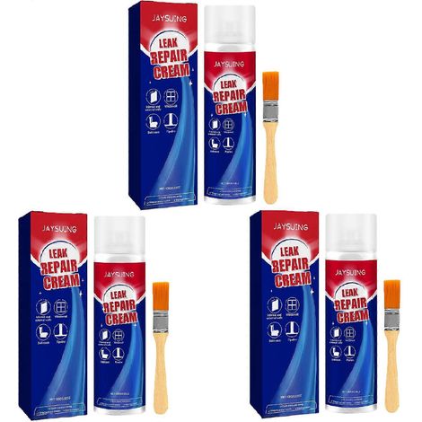 Spray de mastic d'étanchéité imperméable multifonctionnel pour réparer les fuites, les fissures et les décollements. Pinceau inclus pour salle de bain et cuisine. (1/4)