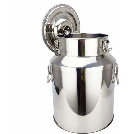 Bidon à Lait Acier Inoxydable Seau à vin Boîte de Transport de Lait Cruche fourre Tout pour Le Transport de Boissons soupes et sauces 18 L (1/4)