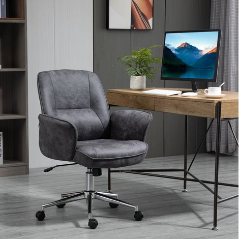 MEUBLIV Sedia da ufficio ergonomica grigio scuro – altezza regolabile, funzione oscillante (1/5)