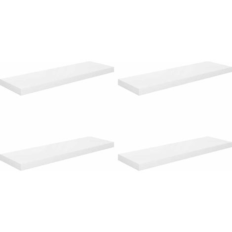 vidaXL Estante flotante de pared 4 uds MDF blanco brillo 80x23,5x3,8cm (1/2)
