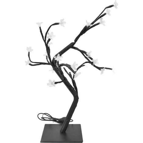 Lampe en forme de cerisier en fleurs, en plastique PVC, lampe bonsaï pour la décoration intérieure, alimentation USB, 24 LED (1/5)