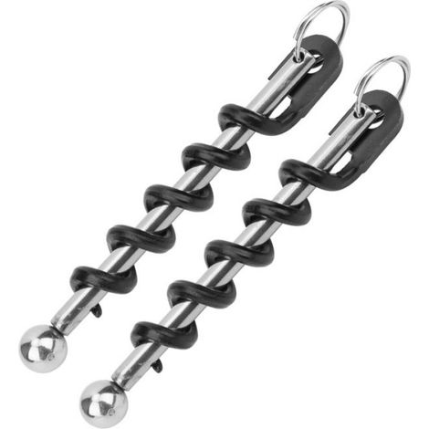 Tire-bouchon porte-clés, 2 pièces, ouvre-bouchon portable en acier inoxydable noir, accessoires de cuisine, bouteille de vin et de (1/4)
