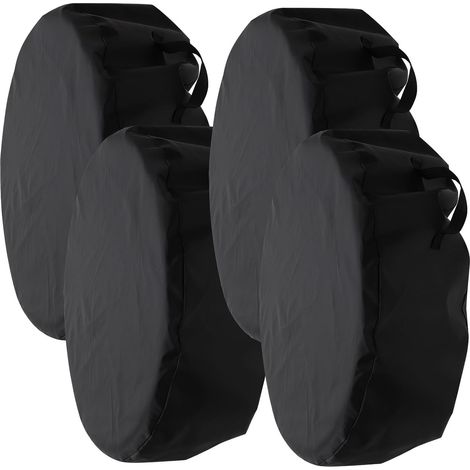 4 Pièces Housse de Roue de Secours Noire 210d en Tissu Oxford (1/5)