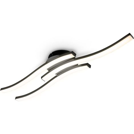Deckenlampe 55x12 cm - 15W, 1800lm, LED, warmweiß, schwarz