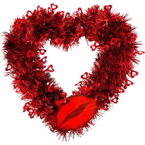 Guirlande En Forme De Cœur - Décoration Murale Et Porte Pour Saint-Valentin - Ornement Gnome - Métallique Brillant - 1 Pièce (1/4)