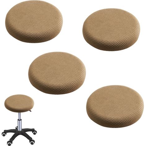 4 housses de chaise rondes, QttvbTna, 32-40cm, marron, lot de 4 (1/5)