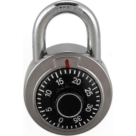 Cadenas à combinaison 50mm, molette ronde fixe et code secret, idéal pour sécuriser vos biens (1/5)