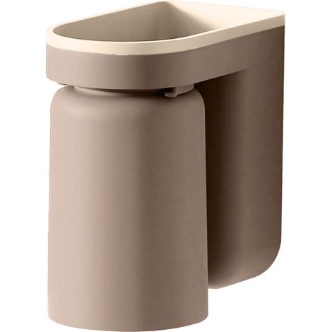 Support Pour Brosse À Dents - Porte-Brosse Murale Sans Perçage - Lot Avec Gobelet Pour Bains De Bouche - Plastique - Blanc Ou Gris - 1 Pièce (1/3)