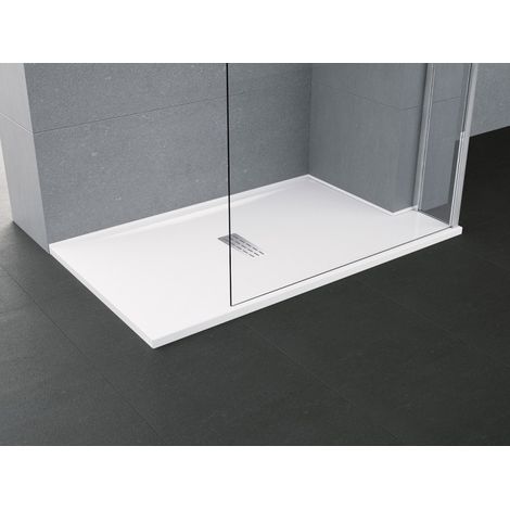 Receveur de douche blanc ultraplat recoupable NOVELLINI CUSTOM 160x70 cm - H 3,5 cm (1/5)