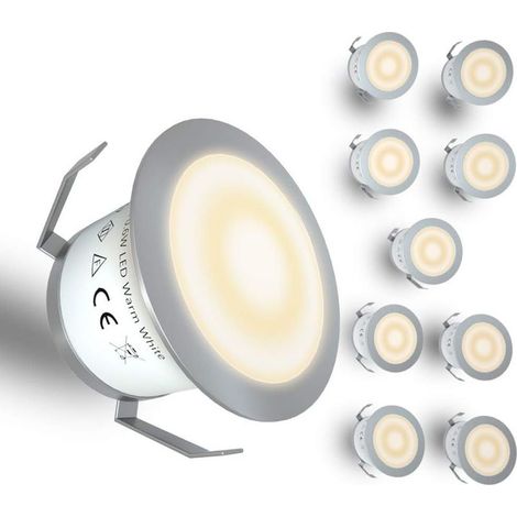Lumière de pont à LED encastrée IP67 Kit de 10 lampes enterrées pour escaliers et patios 12V blanc chaud Acier inoxydable 304 (1/5)