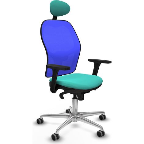 Chaise de bureau piqueras y crespo Jorquera turquoise simili cuir (1/2)