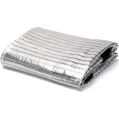 Luftdurchlässiges, UV-abweisendes Gewebe, strapazierfähiges Sonnenschutznetz für den Außenbereich, reflektierendes Aluminiumfoliennetz, 75 % Schattierungsgrad, Balkon, Dachbegrünung (2 x 2 m) (1/5)