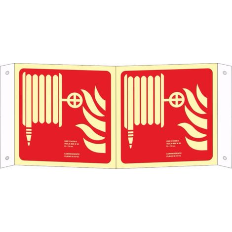 Señal de extinción de boca de incendio panorámica, sin texto luminescente Sekueco                         210 x 210 mm                          CLASE B (PVC 0'7 mm) (1/2)