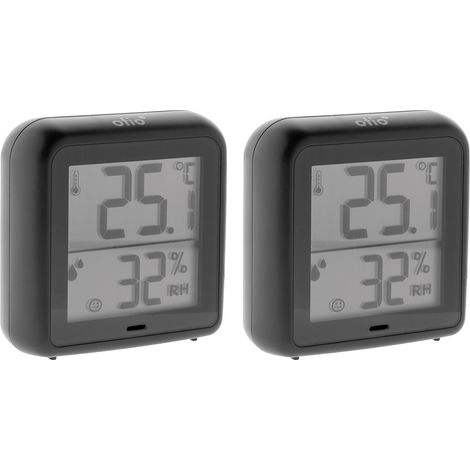 Lot de 2 thermomètres hygromètres intérieur + capteur - noir - Otio (1/5)
