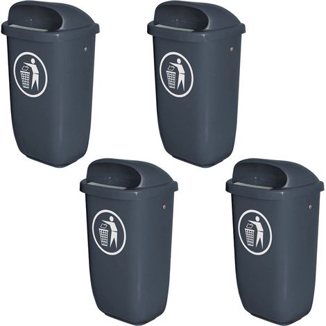 BRB 4 Abfallbehälter für den Außenbereich, 50 Liter, nach DIN 30713 (anthrazit)
