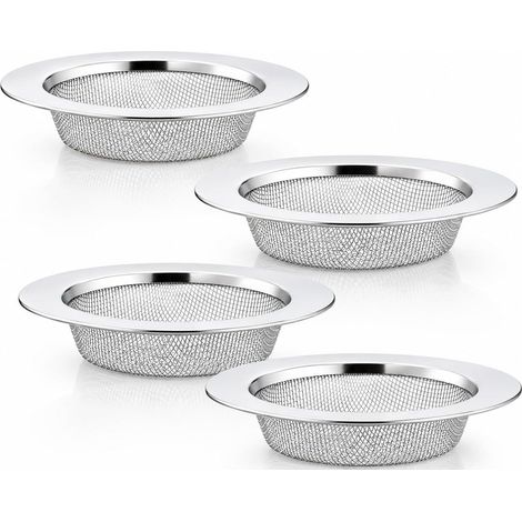4 PCS Filtre à Évier, Filtre Amovible pour Évier de Cuisine, Passoire Inoxydable pour Évier, Panier Filtrant Anti Déchets, Tamis de Vidange Réutilisable, Accessoire Universel pour Cuisine et Lavabo (1/5)