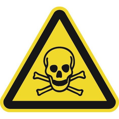 Señal de advertencia ASR A1.3 / DIN EN ISO 7010 Lámina de advertencia de 200 mm de sustancias tóxicas