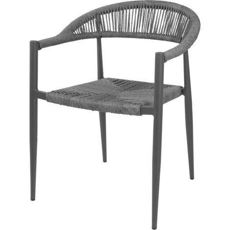 Fauteuils d'extérieur en rotin PE tressé Eden anthracite (lot de 4) - BOLERO (1/5)