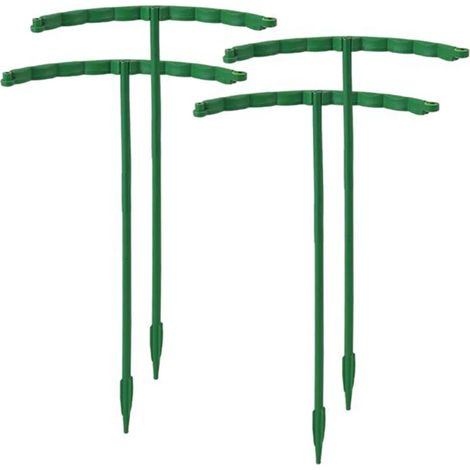 (24 cm - 4 pièces) Support à plantes en plastique pour fleurs, serres et compositions florales - Support de fixation pour tiges de jardin (1/4)