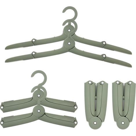 6er-Pack faltbare Kleiderbügel aus Kunststoff, winddicht/platzsparend, Reisegröße (1/5)