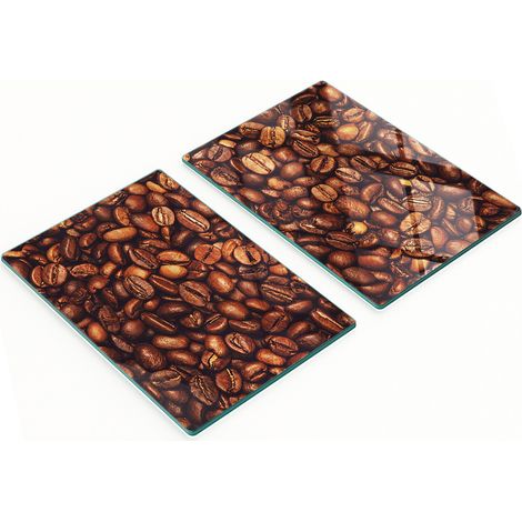 Set aus zwei dekorativen Glas-Küchenbrettern in Kaffeebohnenform, 2 x 40 x 52 cm (1/5)