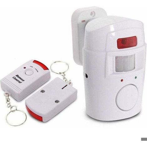 Alarme Sirène sans Fil Sécurité Infrarouge IR PIR Capteur Détecteur de Mouvement 2 télécommande pour Maison Domestique Camping Car (1/5)