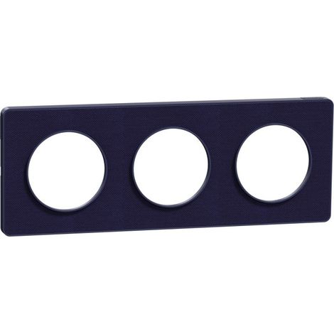SCHNEIDER ODACE TOUCH PLAQUE TRIPLE KVADRAT ROI AVEC LISERÉ BLEU COBALT - S550806KC