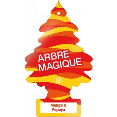 ARBRE MAGIQUE MONO, AMBIENTADOR PARA COCHE, AROMA A MANGO Y PAPAYA, FRAGANCIA PROLONGADA HASTA 7 SEMANAS