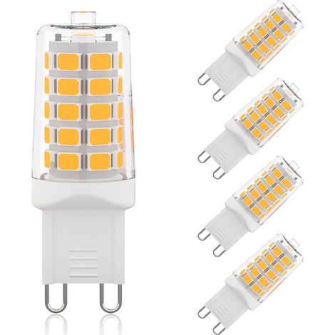 Ampoules G9 LED 2700K Blanc Chaud Non Dimmable 5pcs, G9 230V 4W 450Lm LED équivalent à une ampoule halogène T4 de 40W, ampoule LED avec angle de faisceau de 360°, pour lampe de bureau en cristal (1/5)