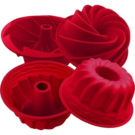 Moule À Gâteau Rainuré - Silicone Alimentaire - Pour Cakes, Jell-O Et Pâtisseries - Diamètre 23 cm Profondeur 10 cm Et Diamètre 19,5 cm Profondeur 7,8 cm - Lot De 2