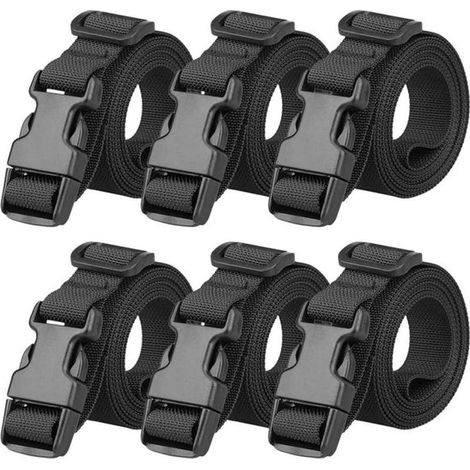 Correa para maleta - ajustable - 6 piezas - negra - nylon - 1,5 m (1/5)