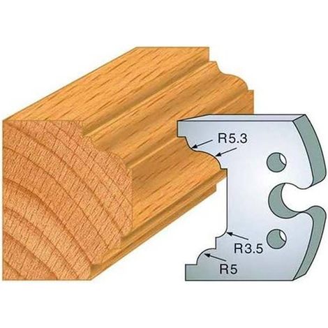 Jeu de 2 Fers Profilés Acier HT 50 x 5,5 mm - N°204 Profilage petit bois de fenêtre - Outil de menuiserie - Diamwood