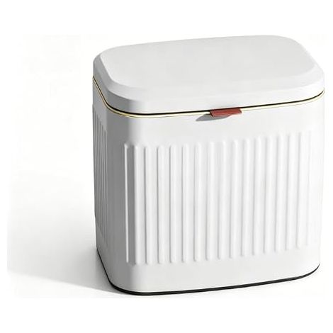 Poubelle de 4 l en acier inoxydable avec couvercle coulissant, petite poubelle en acier inoxydable, pour cuisine, salle de bain, montage mural, suspendue ou debout, design colonne romaine (1/5)