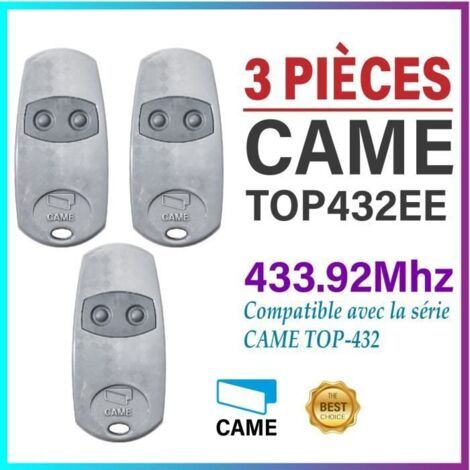 Télécommande d'origine Came TOP432EE 3 pièces. Fréquence de code fixe 433,92 MHz. 8050456003041