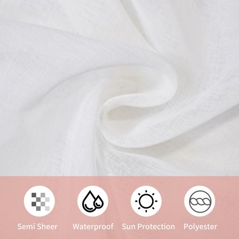 1 panneau extérieur semi-transparent rideau imperméable à œillets pour pergola porche pavillon jardin pelouse couloir solarium décor 52 x 108 pouces (1/5)