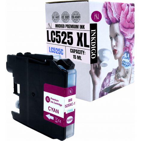 Inchiostro Inkdigo LC525C compatibile con Brother DCP-J100, MFC-J200 e DCP-J105, certificato TÜV. (1/5)