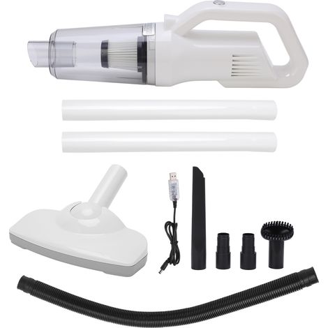 Aspirateur voiture sans fil 120W 12000Pa blanc, portable à main pour auto et maison (1/5)