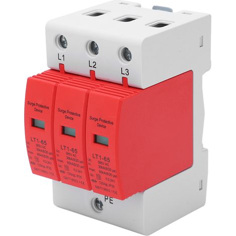 Parafoudre 3P Protection Surtension 385V AC 30-65KA Parafoudres pour Maison (1/5)