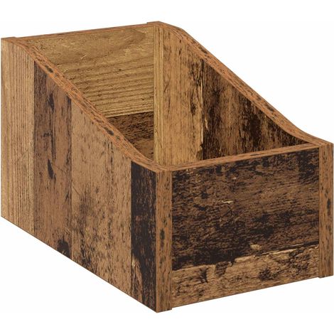 LP Record Box Old Wood 18 x 32 x 18 cm Engineered Wood vidaXL (1/5)