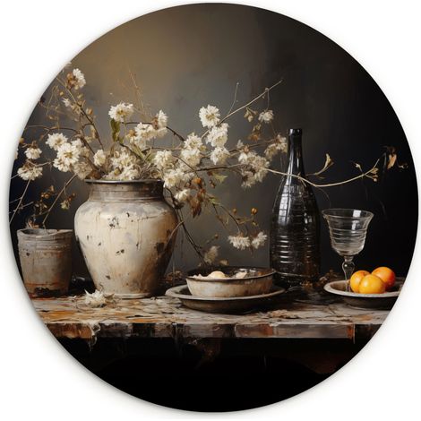 EL CUADRO Naturaleza muerta - Flores - Ramo - Jarrón - Vino Cuadros Decorativos 30x30 (1/5)