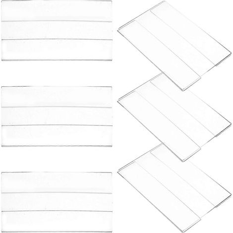 Porte-étiquettes acryliques pour étagères, lot de 12 - Sûr, pratique et facile à installer (1/5)