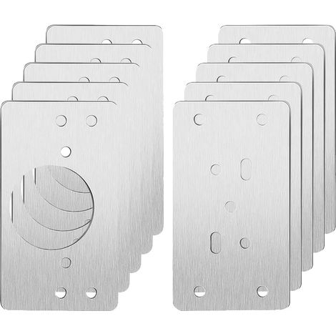 Plaque de réparation de charnière de meuble, en acier inoxydable, installation facile, 10PCS Assiette Mixte (1/2)